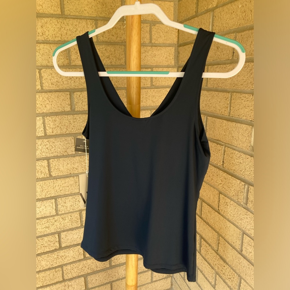 Worthington Ultra Smoothing Shaping Layering Navy Petrol Blue V Neck Tank Top - Picture 8 of 13